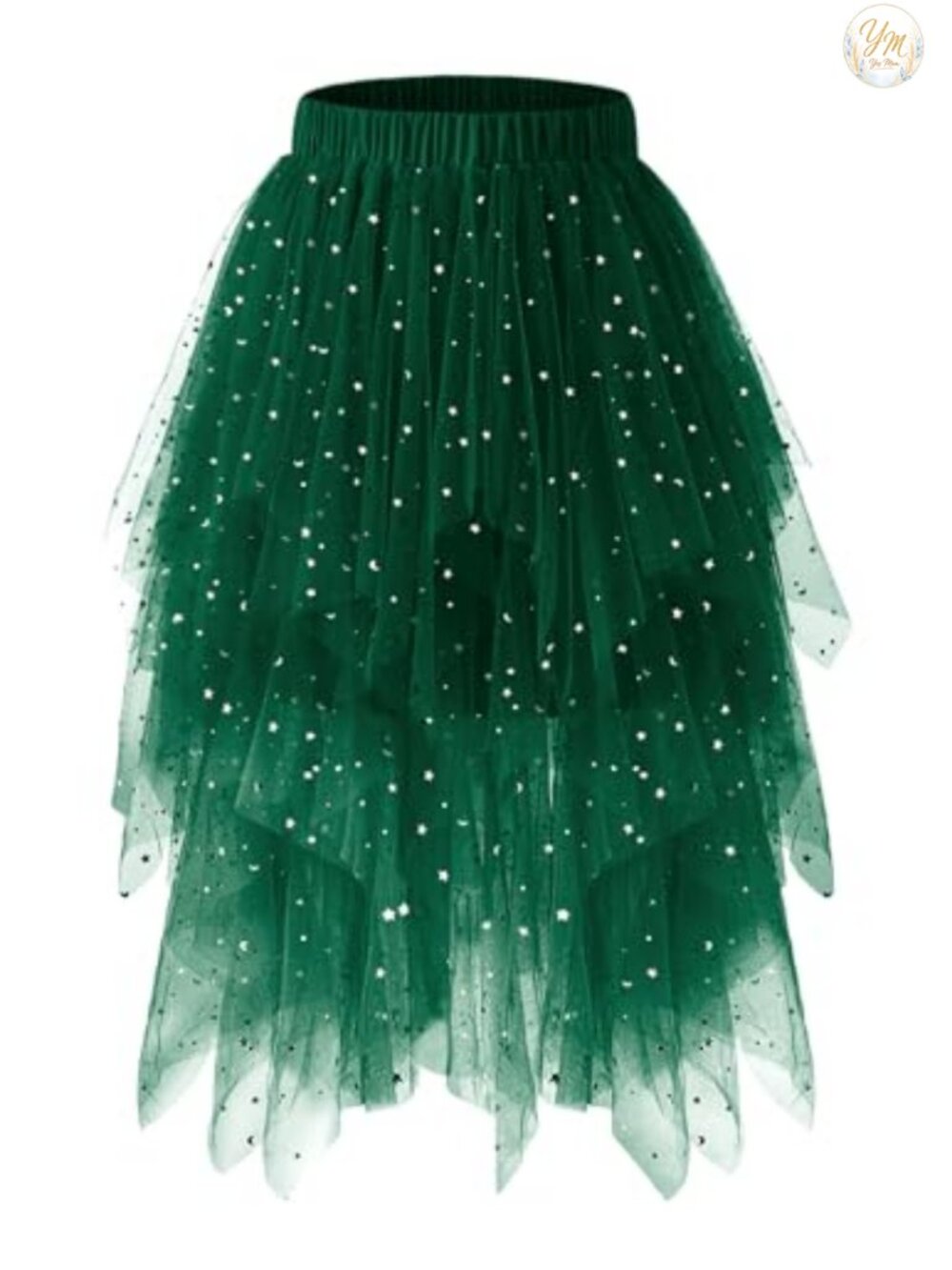 Tulle Sequin High Low Skirt A-Line Fairy Cosplay Party Halloween